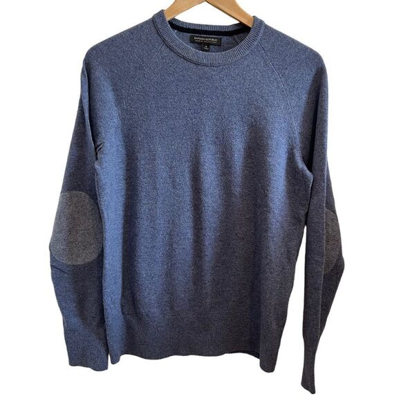 Banana Republic Other - Banana Republic Italian Yarn Wool Crewneck Sweater with Elbow Patches size S
